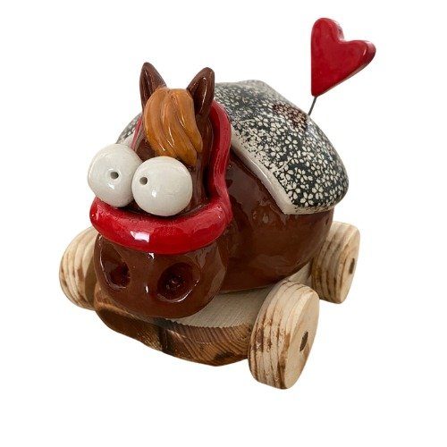 Tatà cavallo con cuore – coperta blu